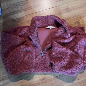 LOFT blush  Fleece Pull Over Jacket